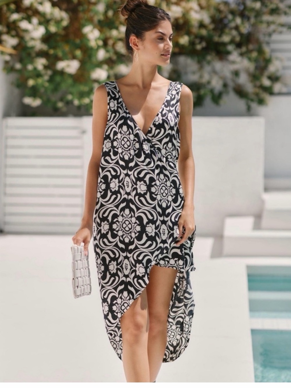 Anthropologie Black and White Swim Coverup
